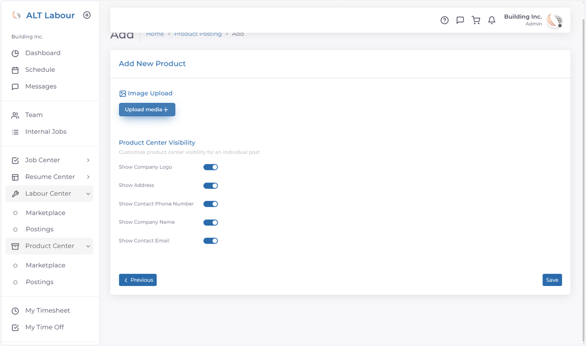 Click on Upload media