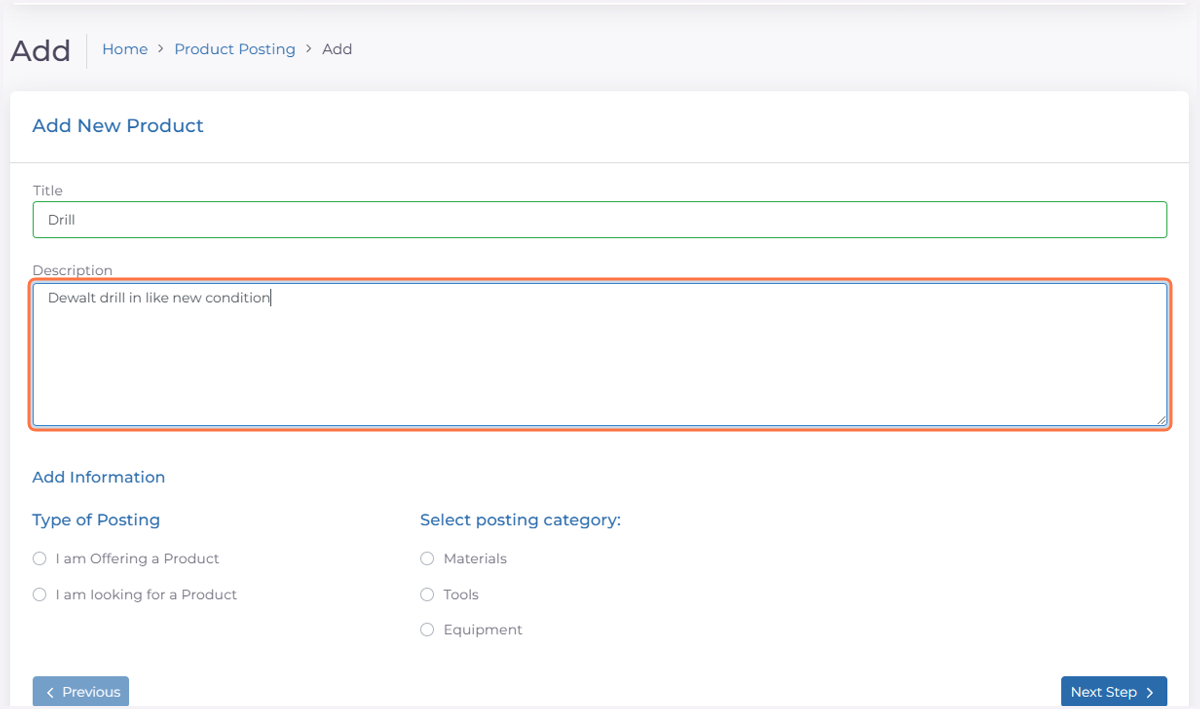 Type a description