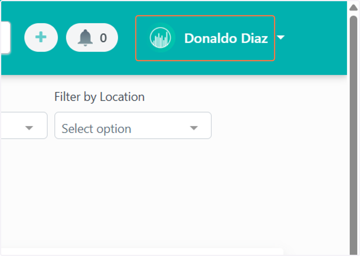 Click on your account name on the right top of the corner.