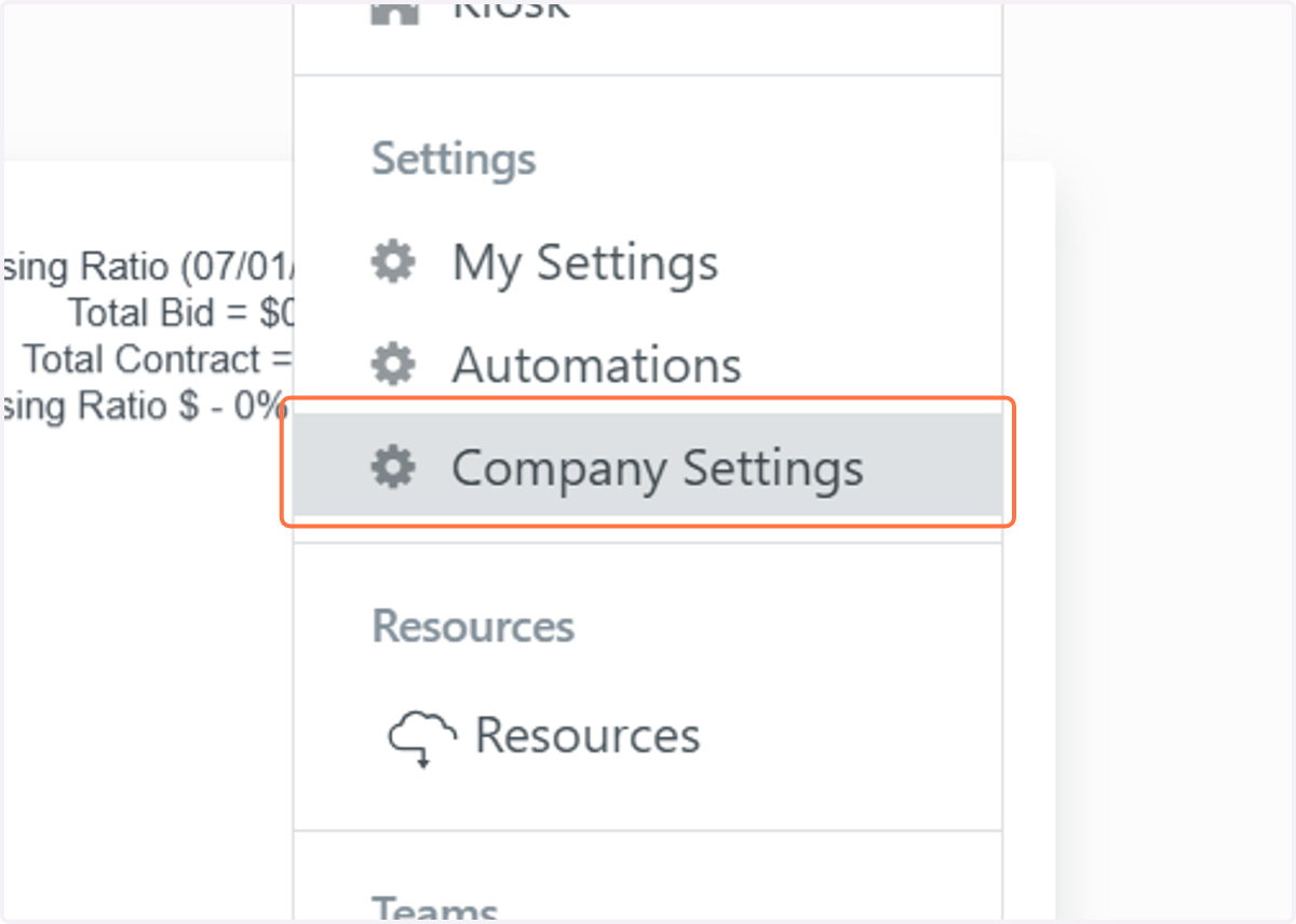 Go to Company Settings