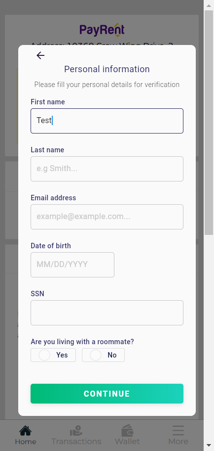 Enter your information