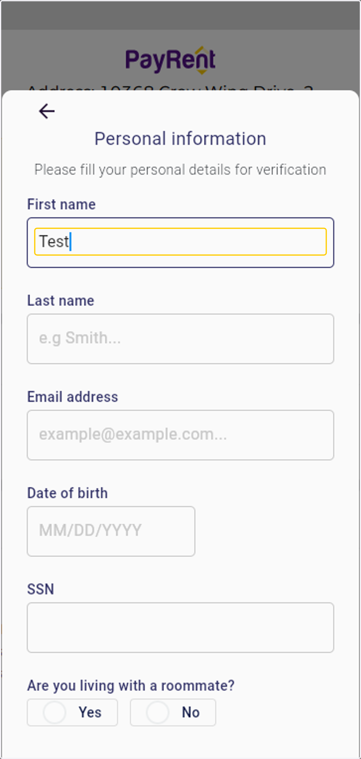 Enter your information