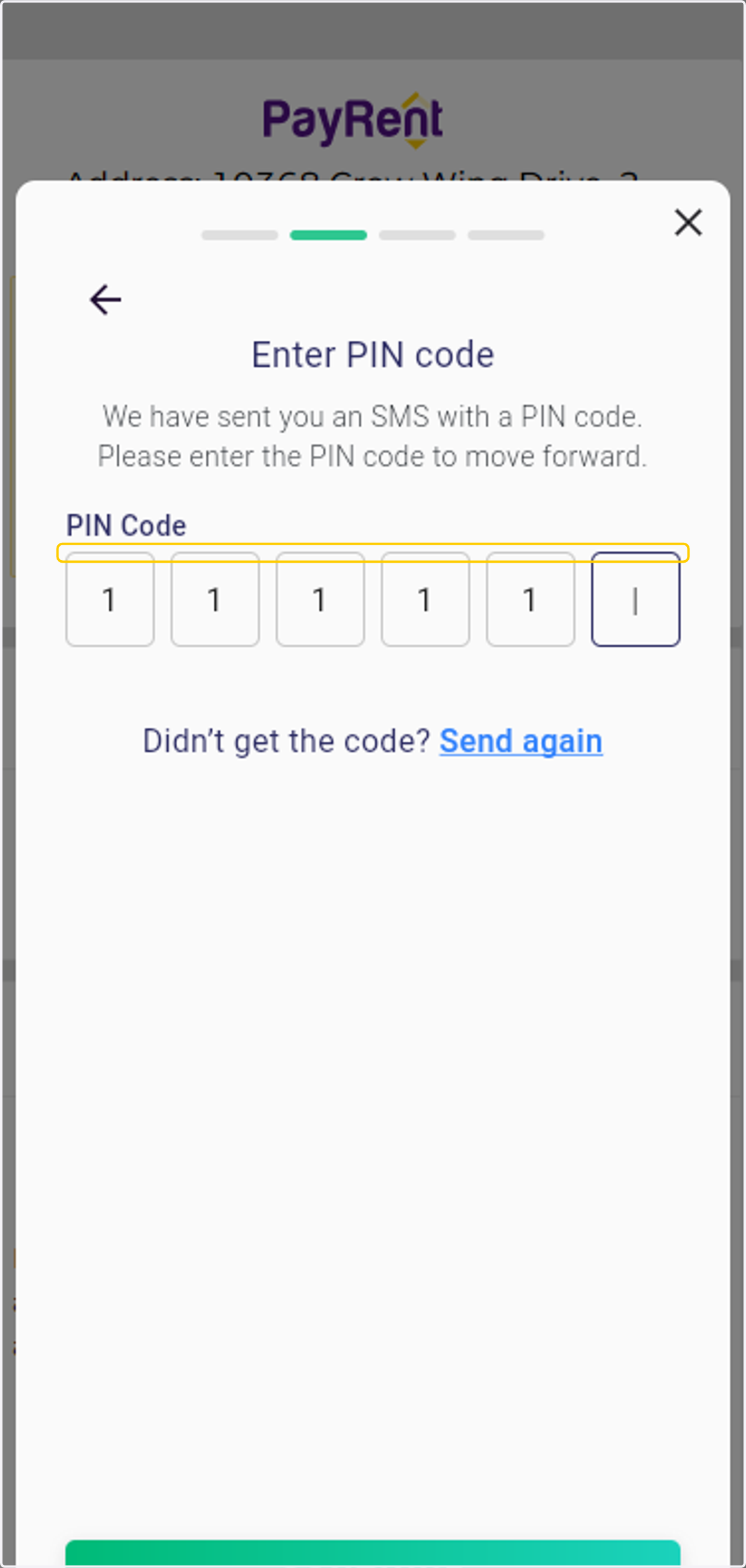 Type the code you received on your phone.
