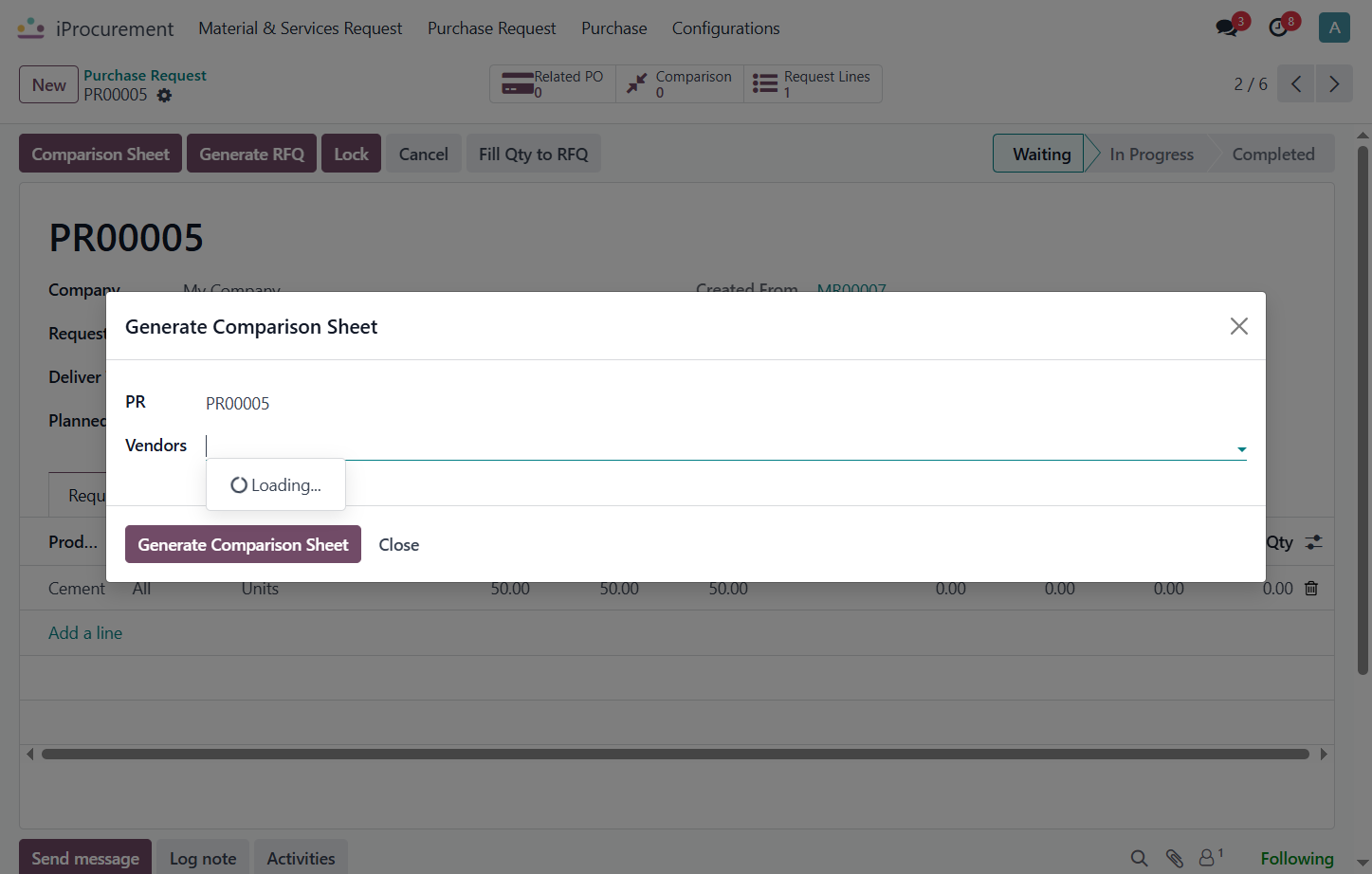 Click on Vendors