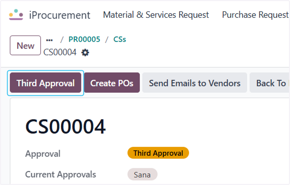 Click on Third Approval