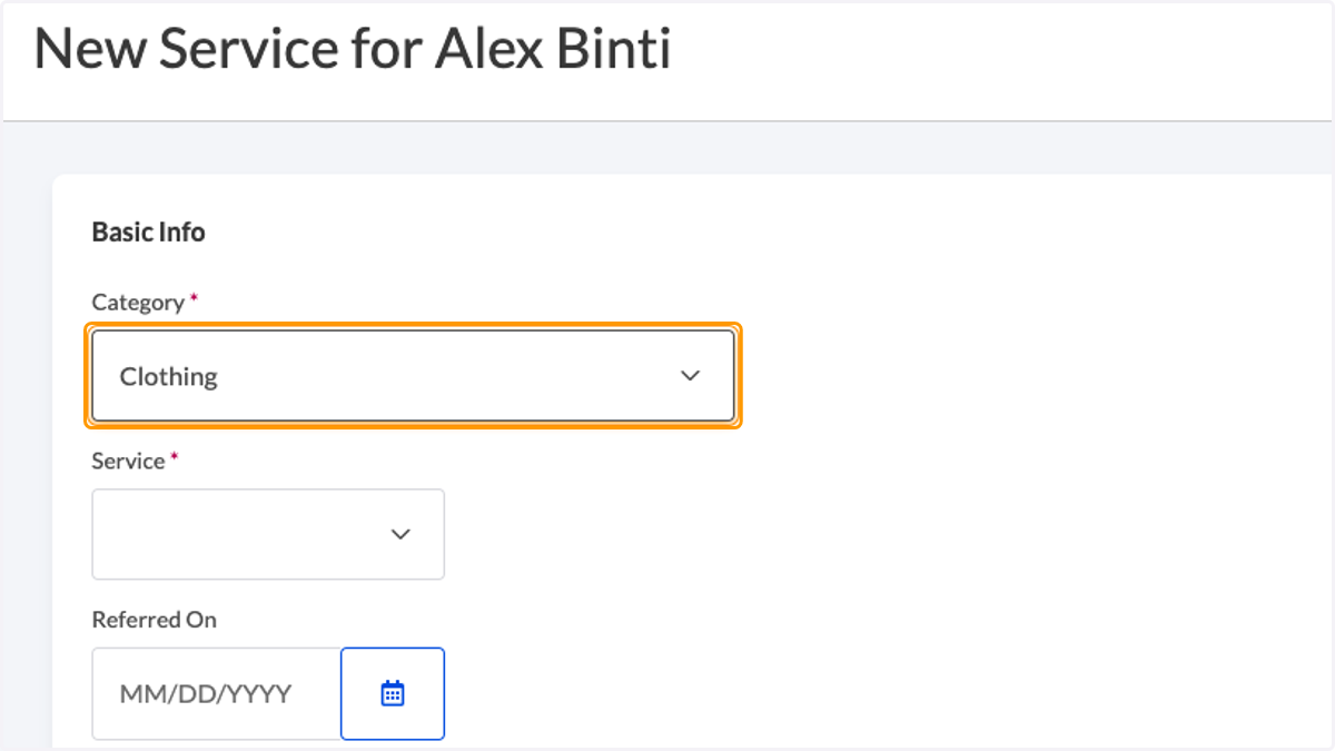 Select a service category