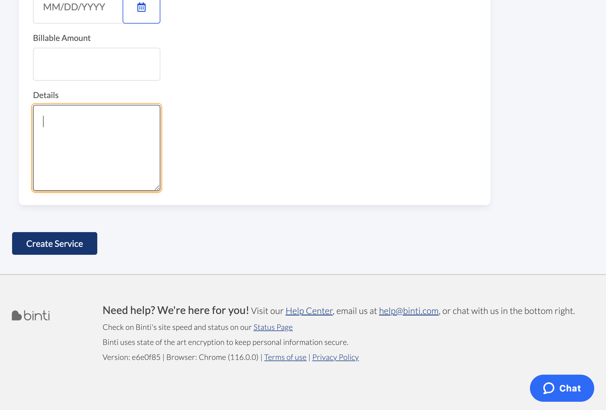 Click 'Create Service'