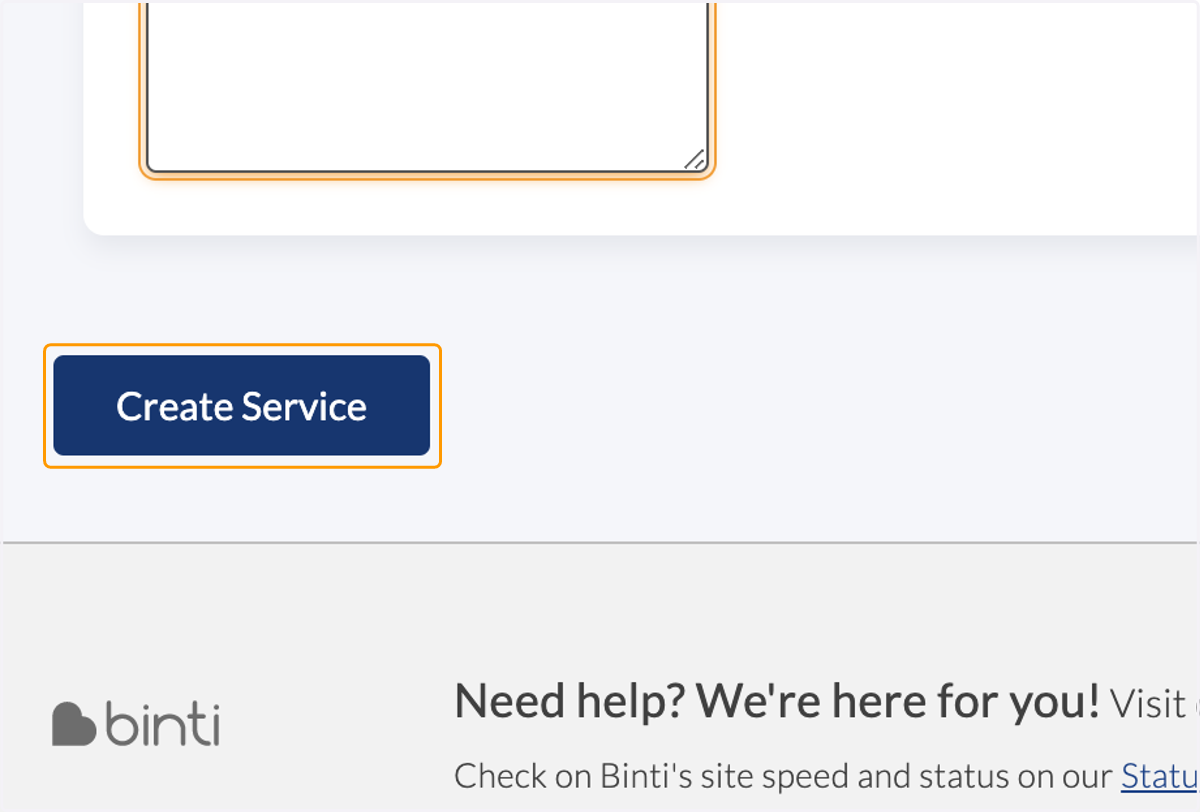 Click 'Create Service'