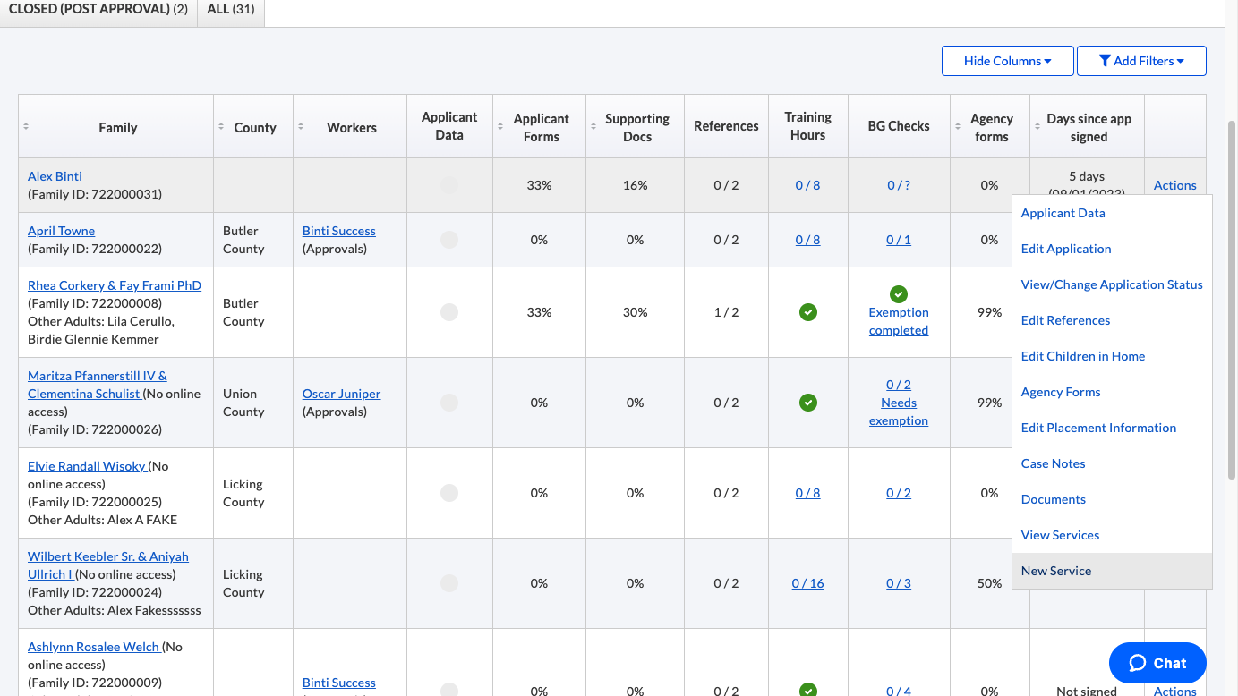 Click Actions > New Service