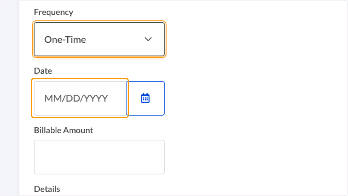 Enter a date of service
