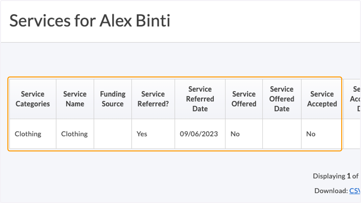 The service is now recorded