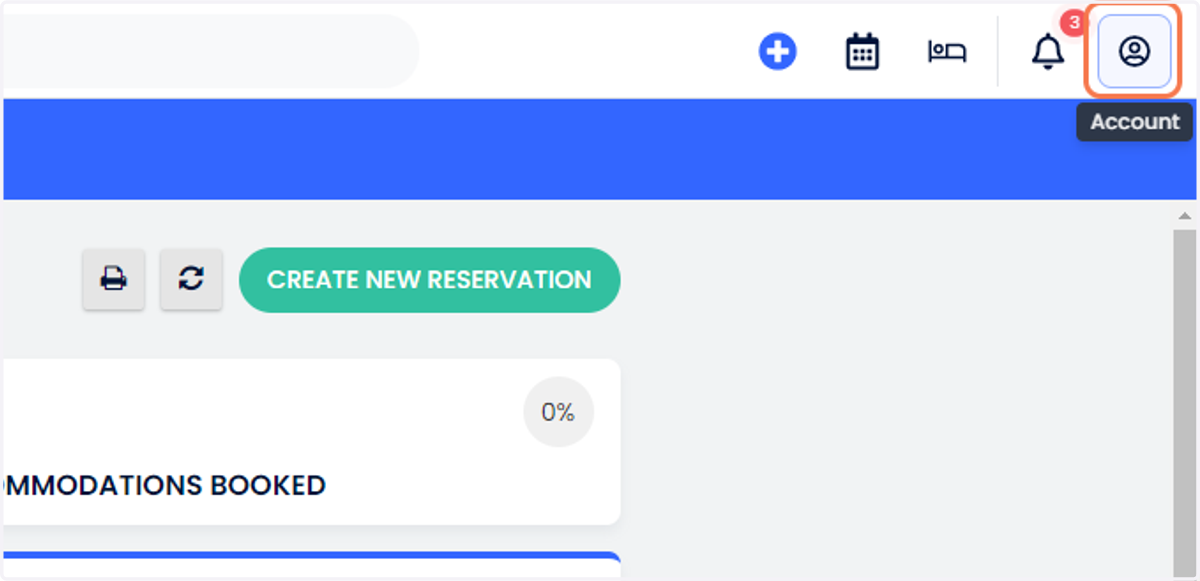 Click on Account (on the top right corner)