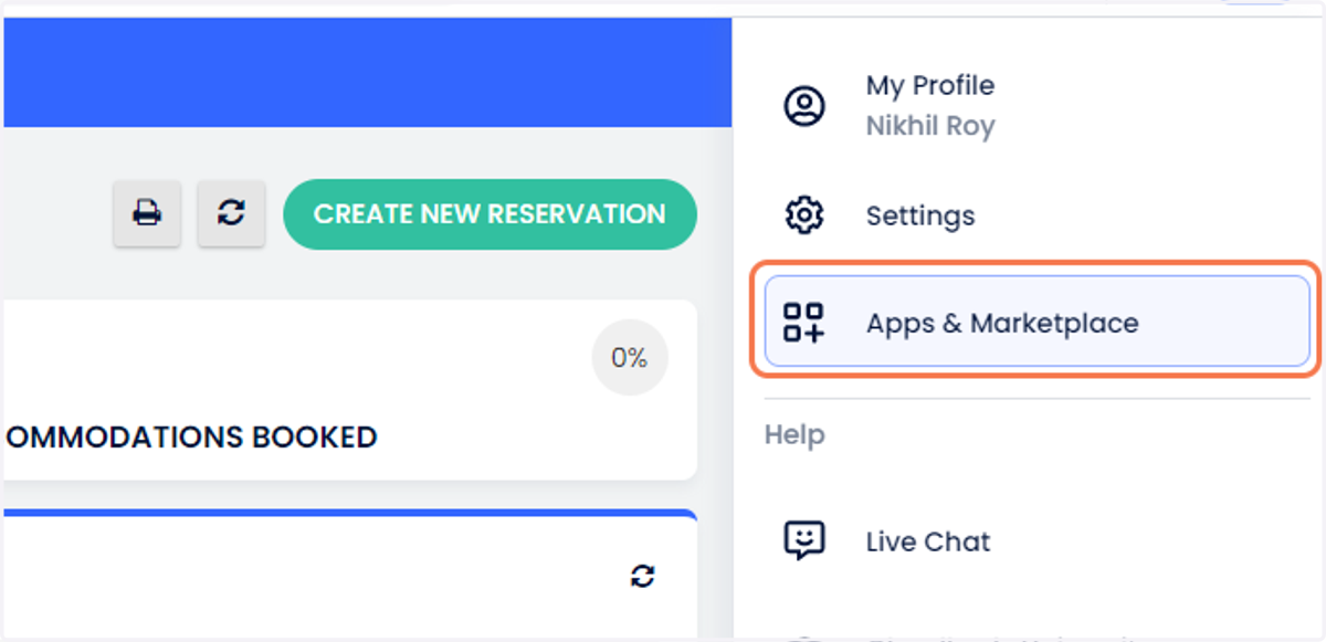 Click on Apps & Marketplace