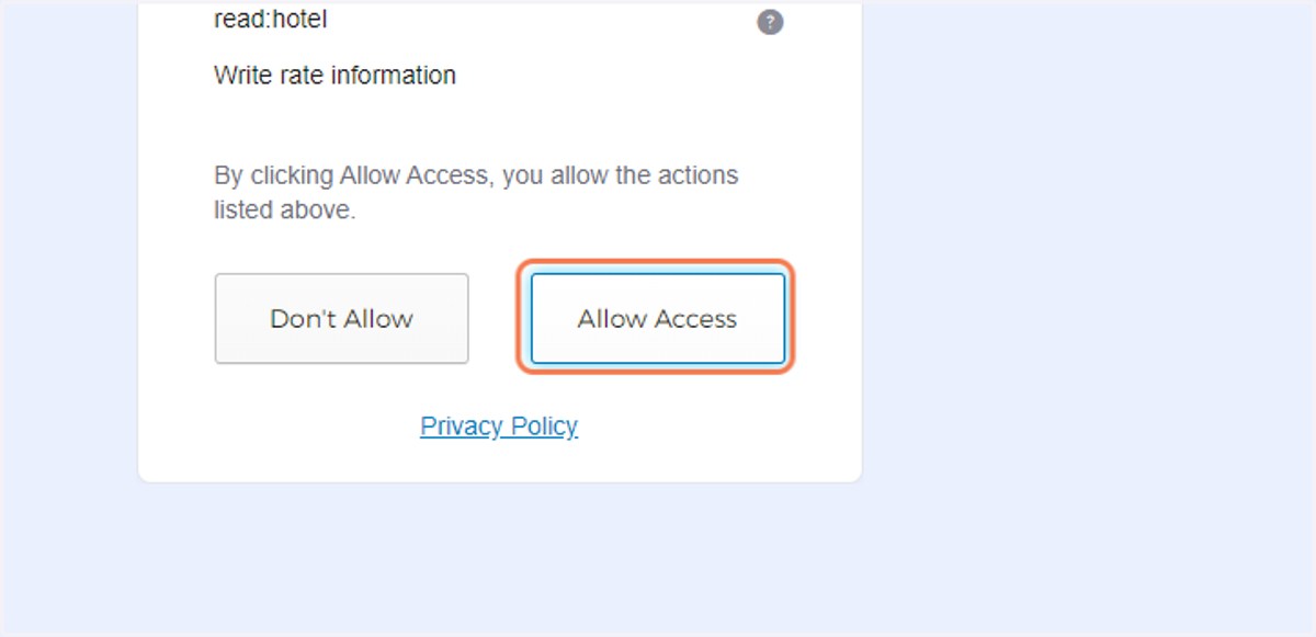 You will be redirected to a new page. Click on Allow Access