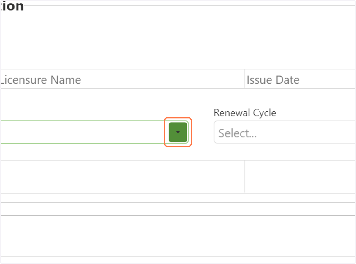 Select each license and its renewal cycle.