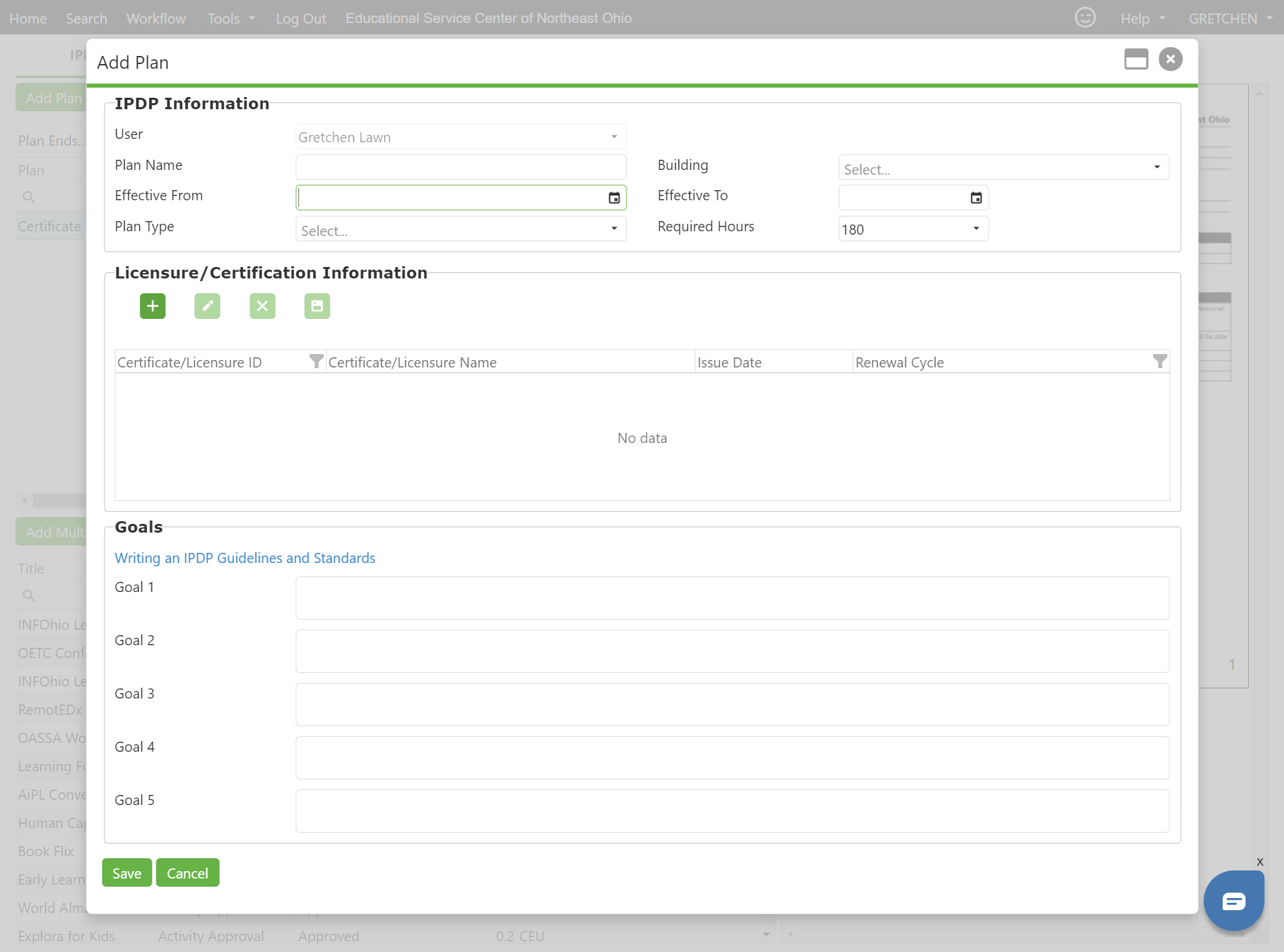 Add each of the licenses that you will be renewing with this plan. All of your current licenses should be able to be selected by clicking on the plus button.