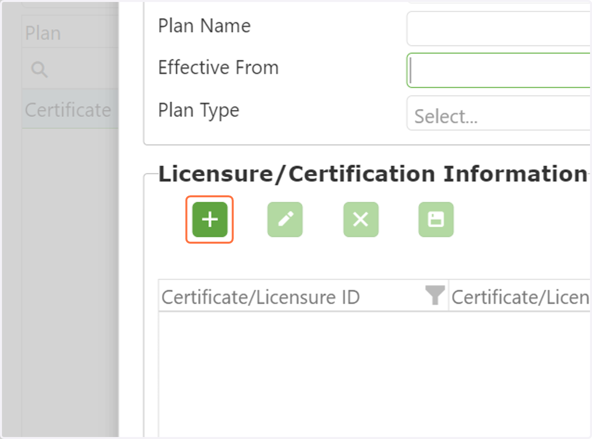 Add each of the licenses that you will be renewing with this plan. All of your current licenses should be able to be selected by clicking on the plus button.