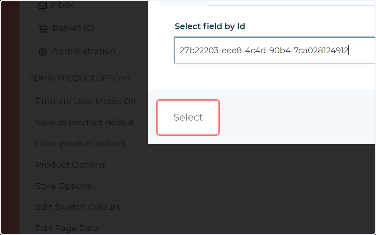 Click on Select