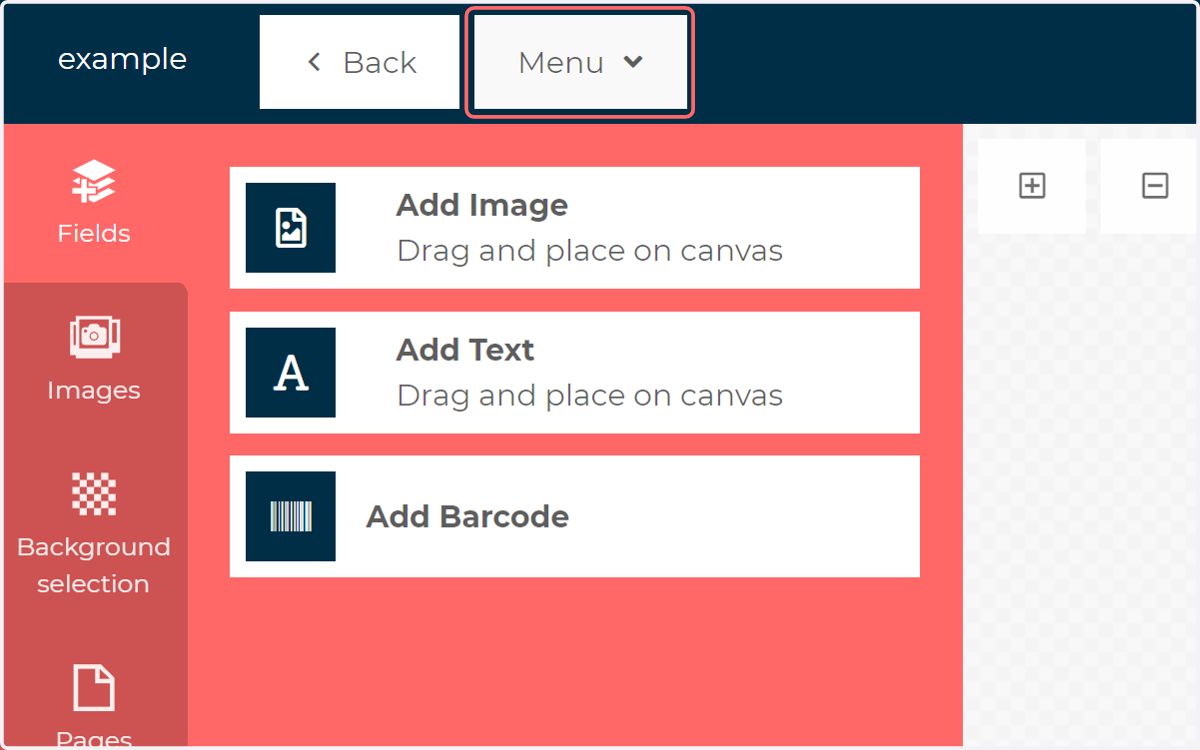 To locate the problem field, click Menu