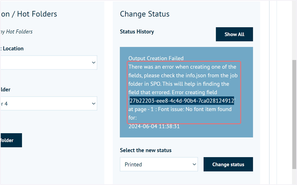 In order to locate the problem on the submitted artwork, first copy the field ID provided.
