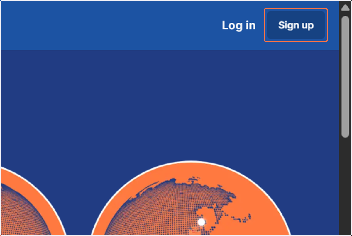 Click on Sign up