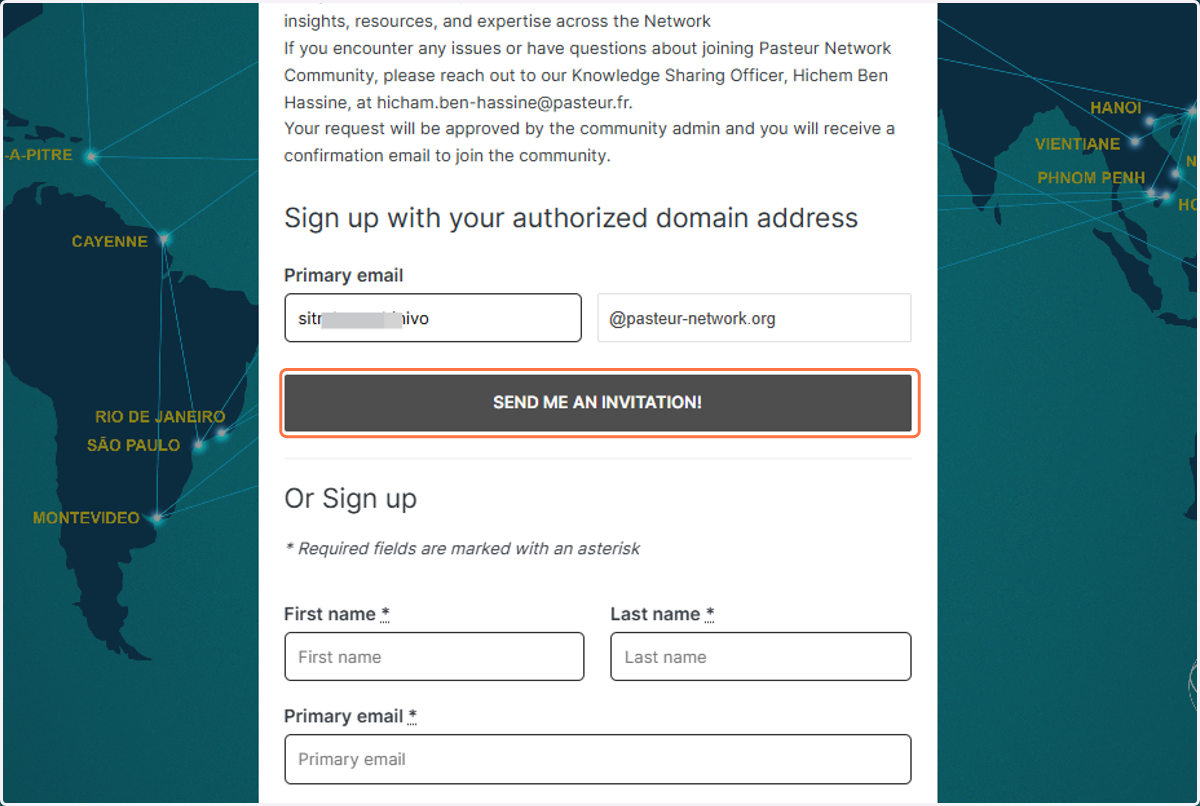 Fill in your professional email address