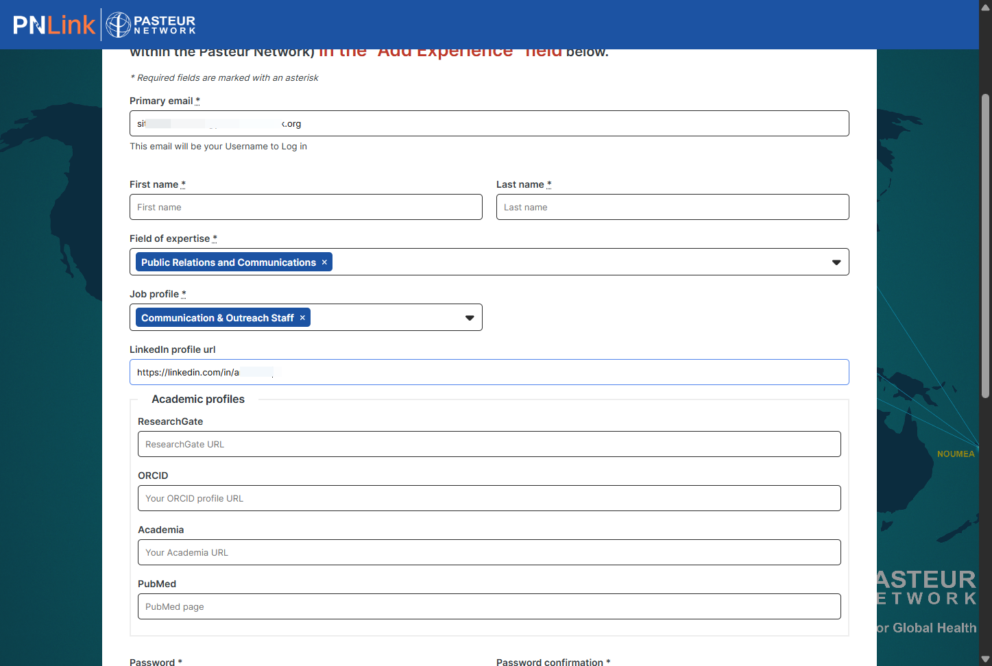 Fill in the activation form