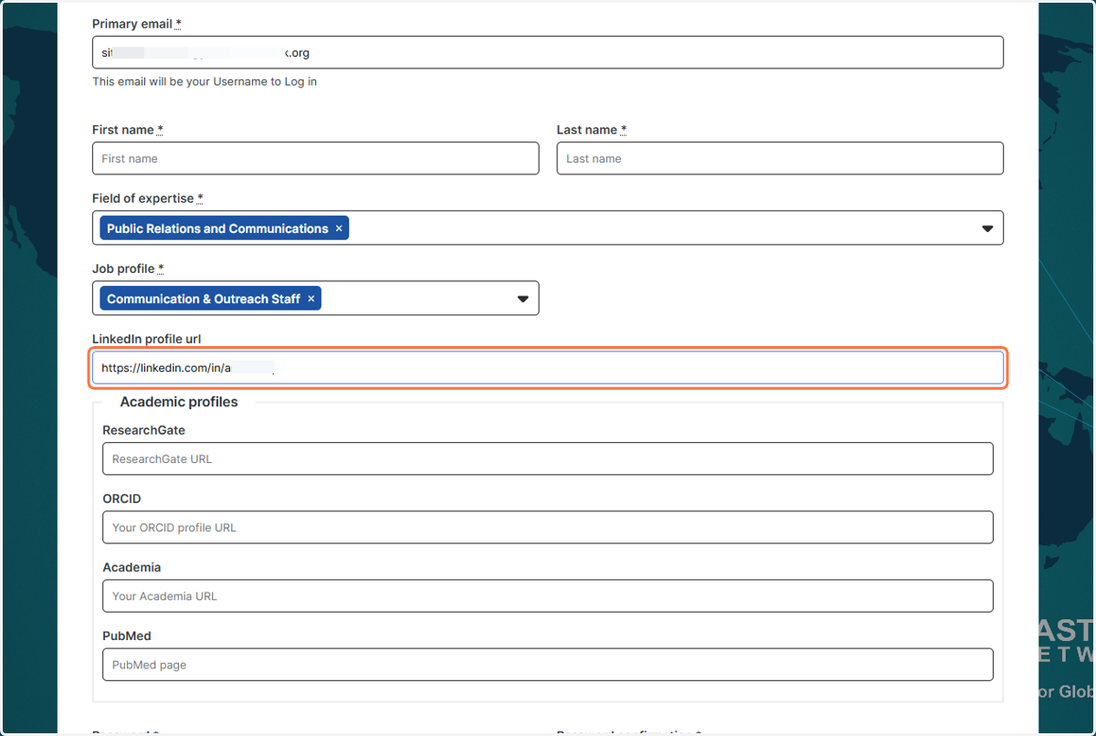 Fill in the activation form