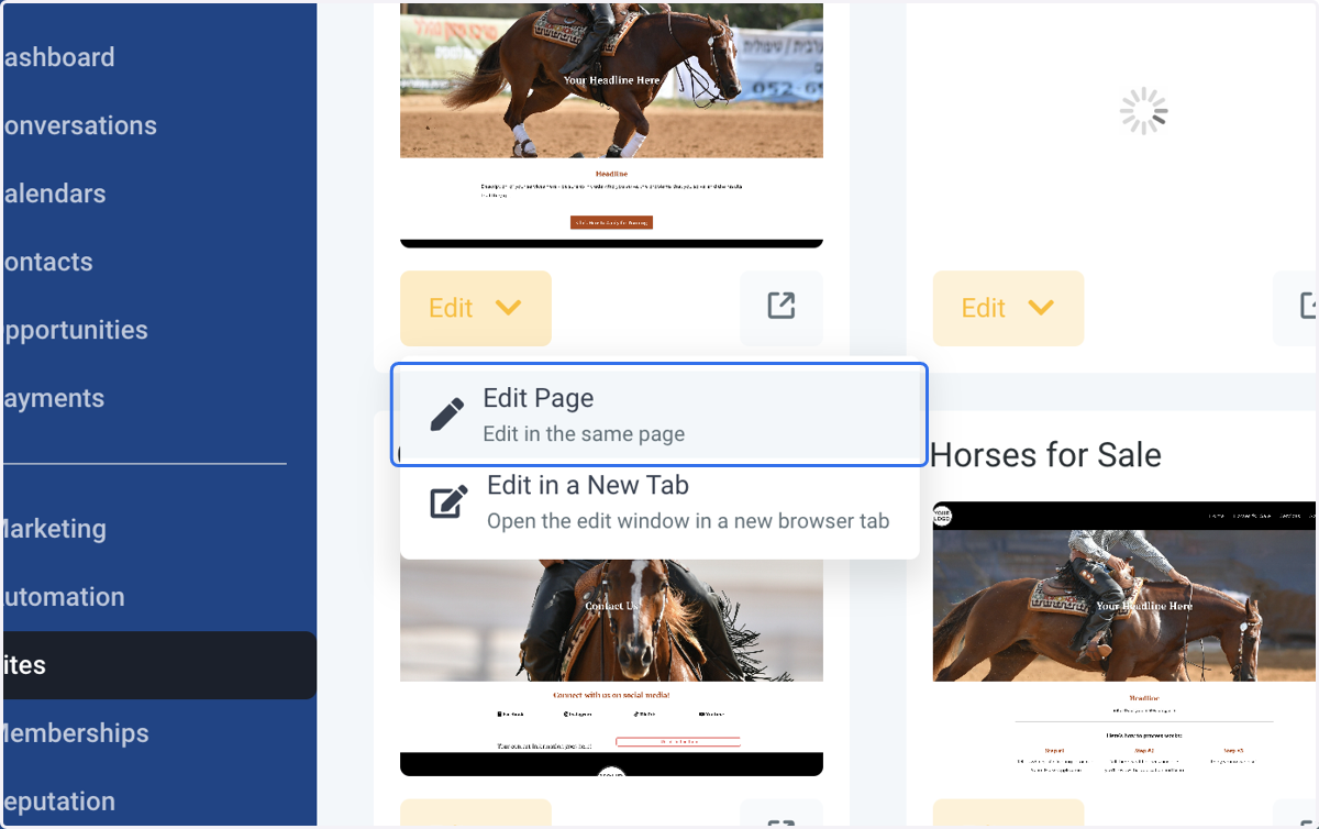 Click on Edit Page