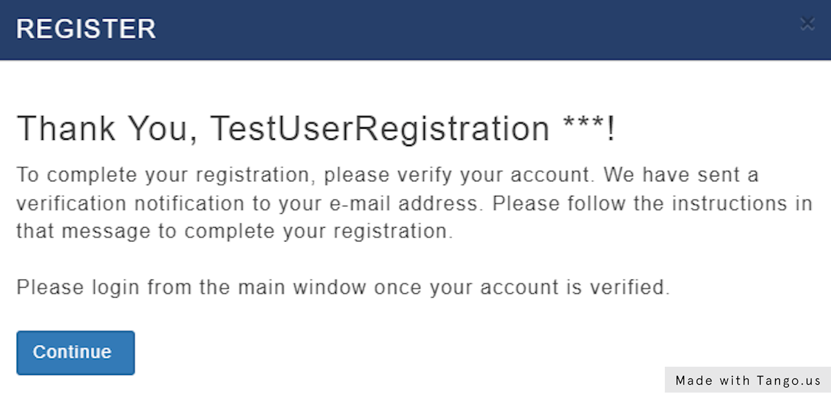 Confirm your Account Registration and Next steps