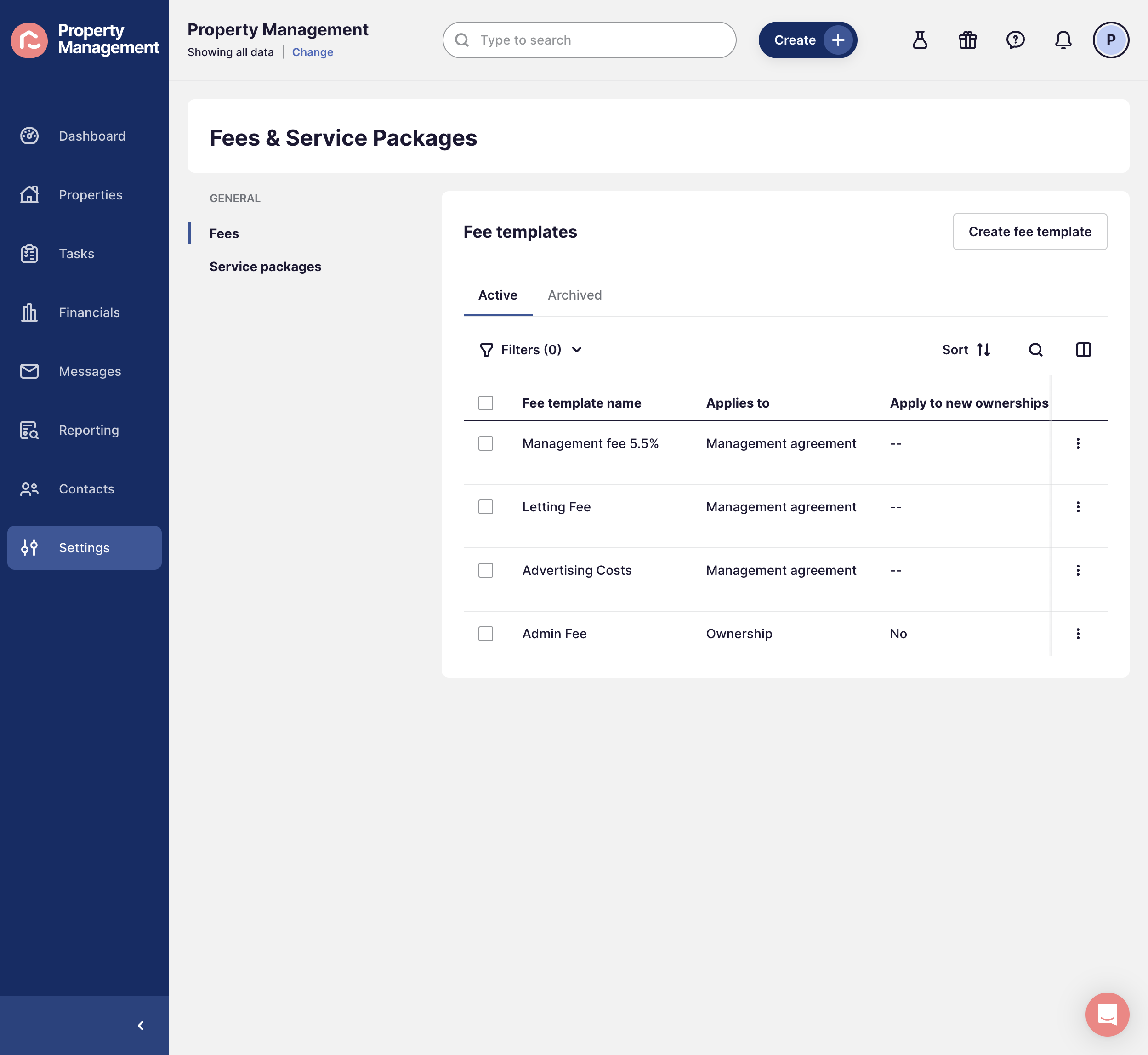 Click on Service packages