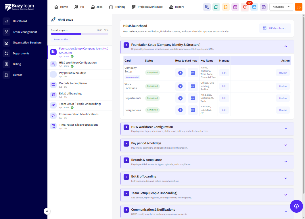 Click on HRMS launchpad…