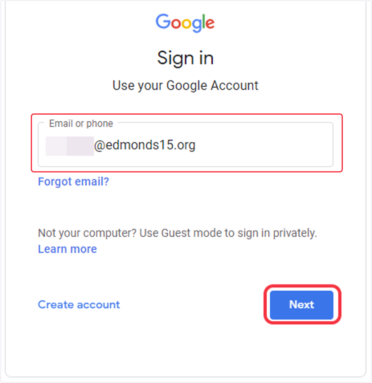 Google account sign in