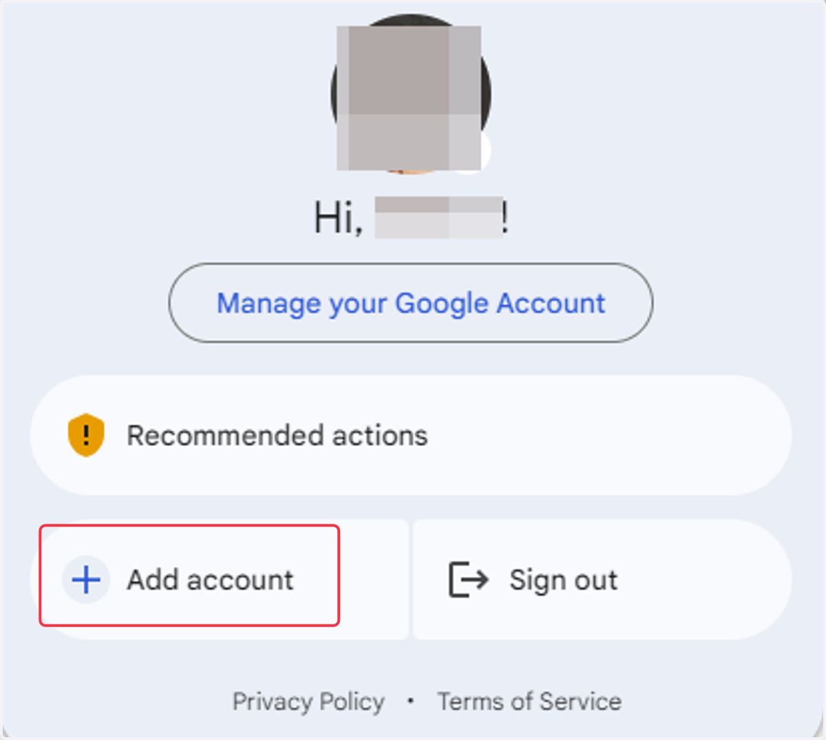 Manage Google Account
