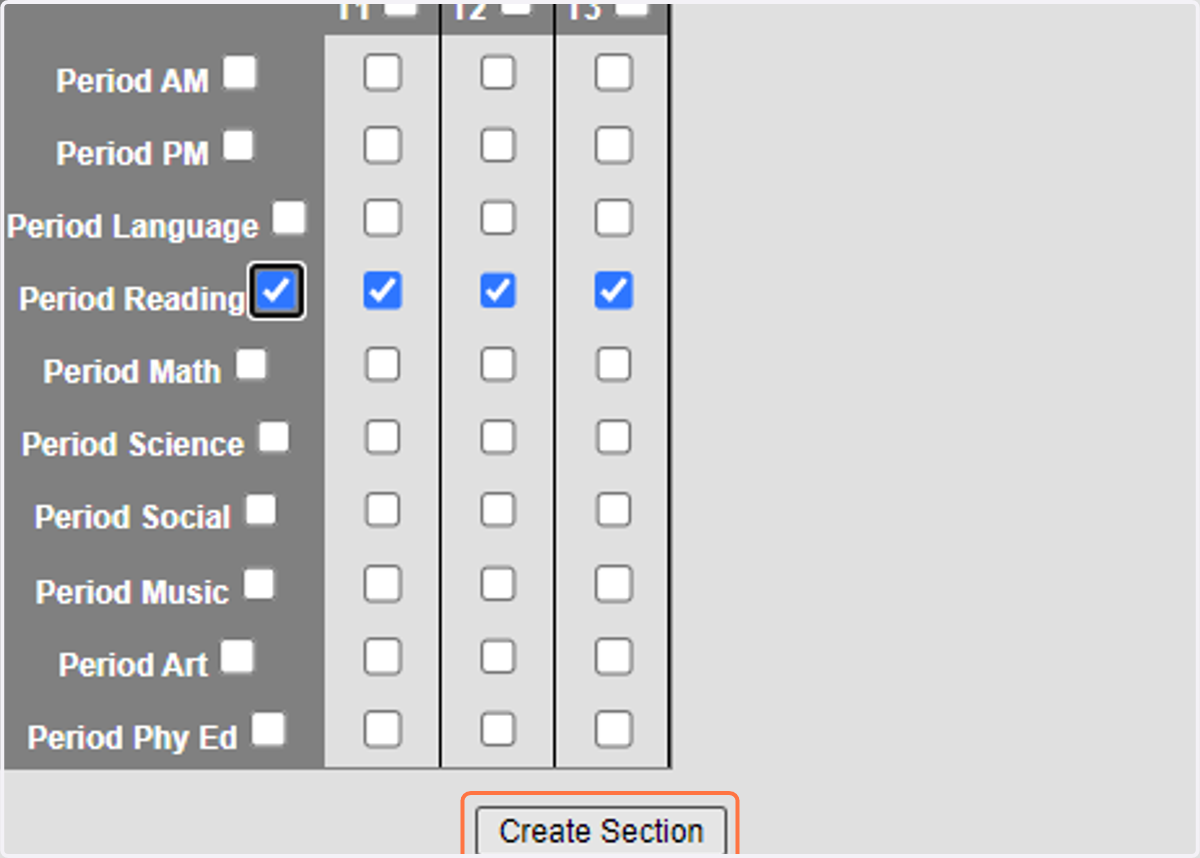 Click on Create Section
