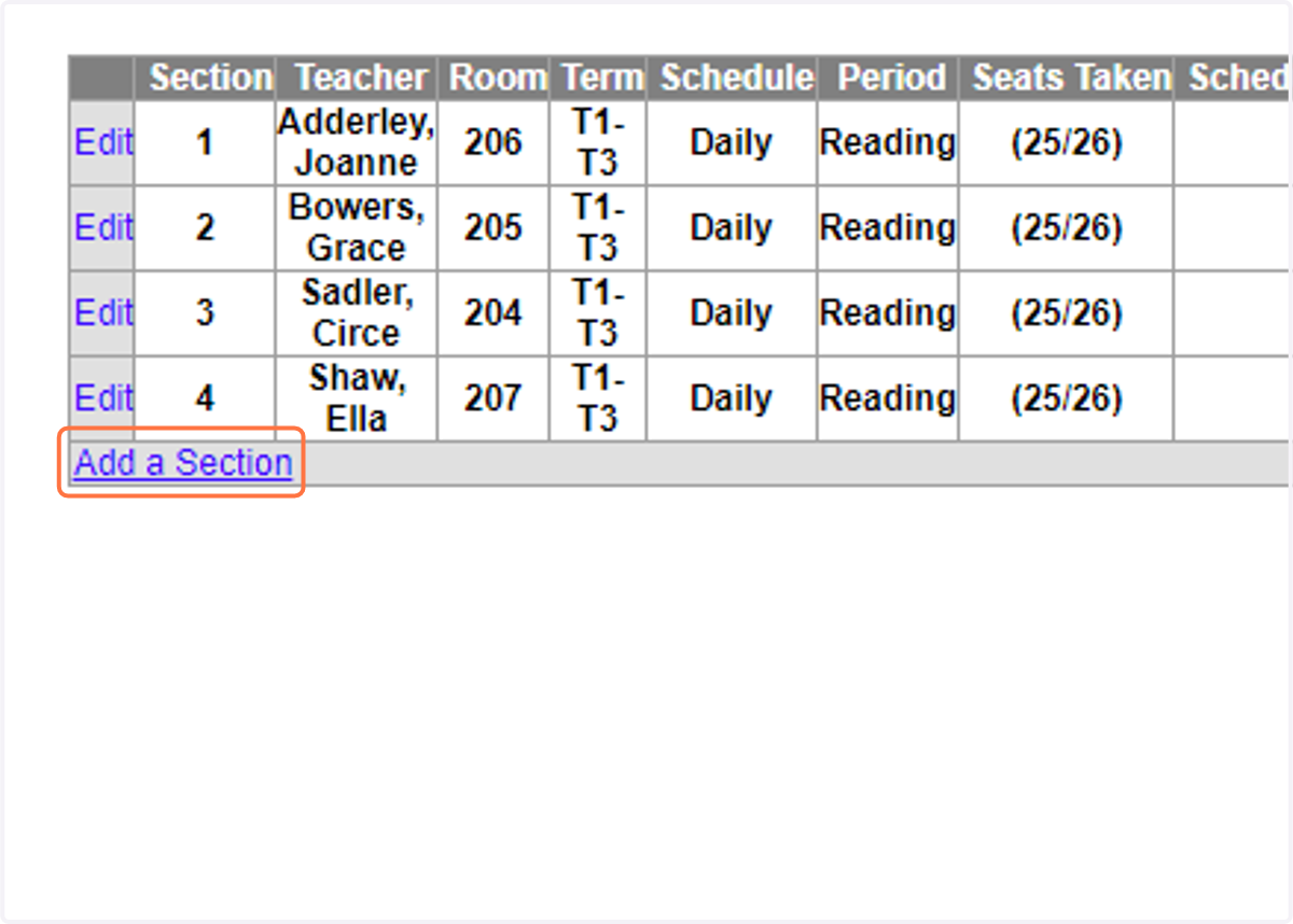 Click on Add a Section