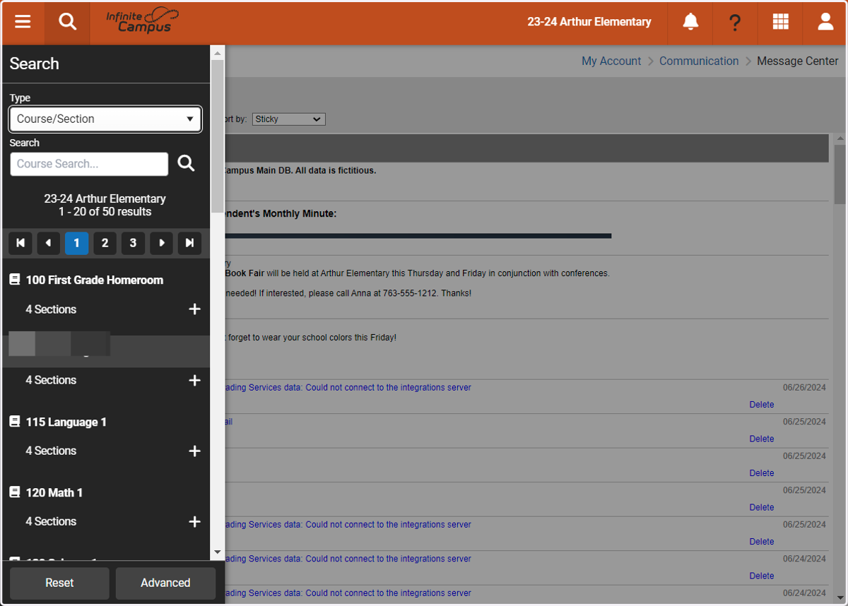 Click on the the course that you would like to build a section for