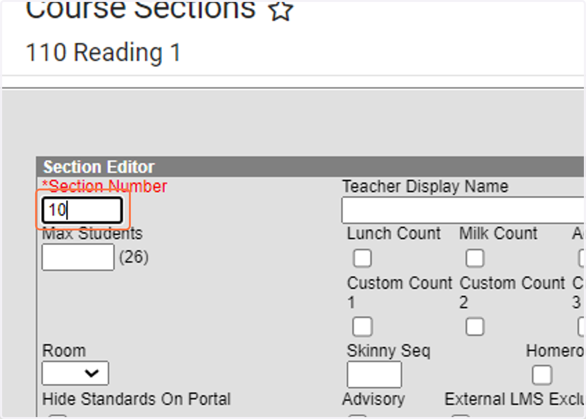 Give the section a section number