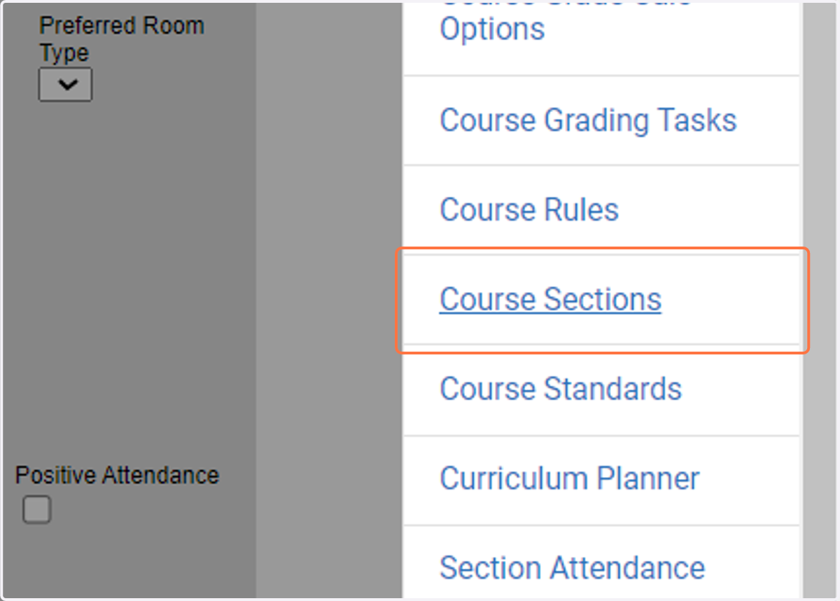 Click on Course Sections