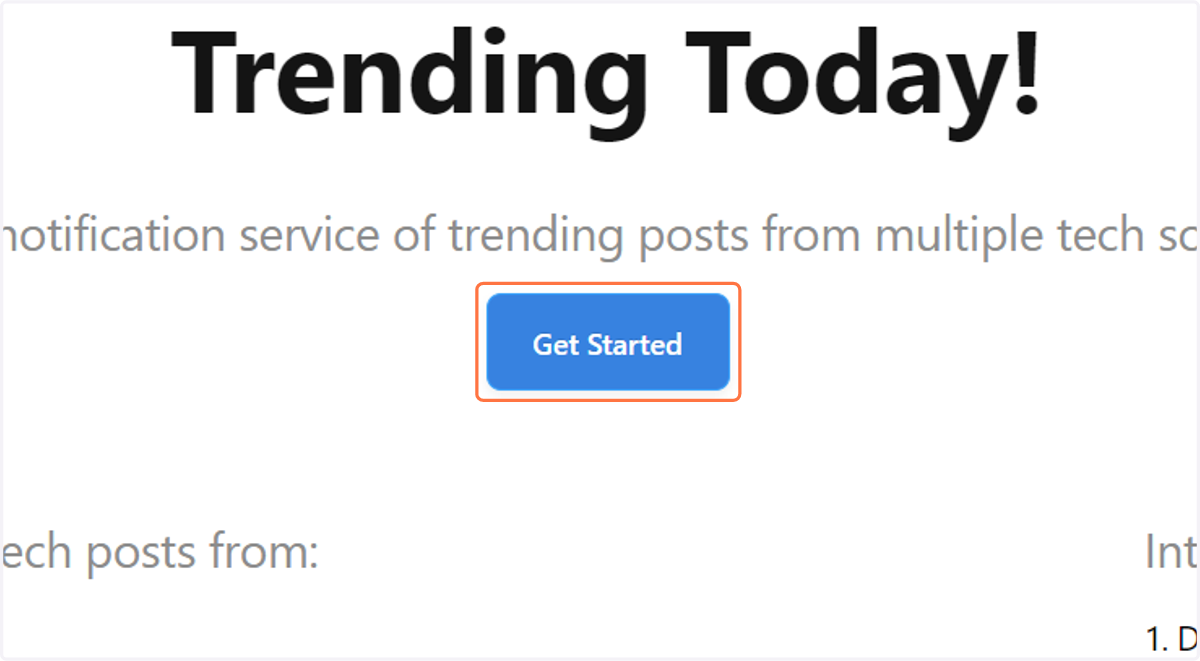 Click on Get Started