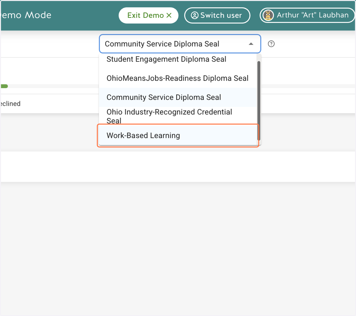You will now see that experience type listed on multiple trackers