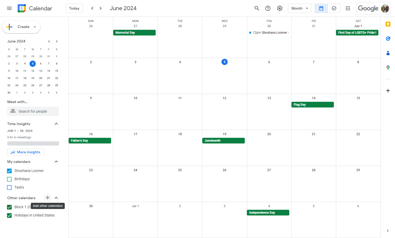 Click on Add other calendars