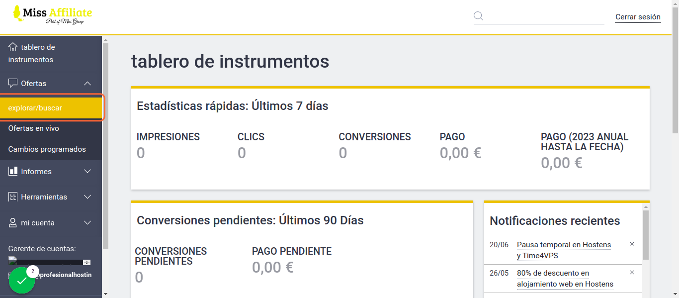 Click en "Explorar/buscar"