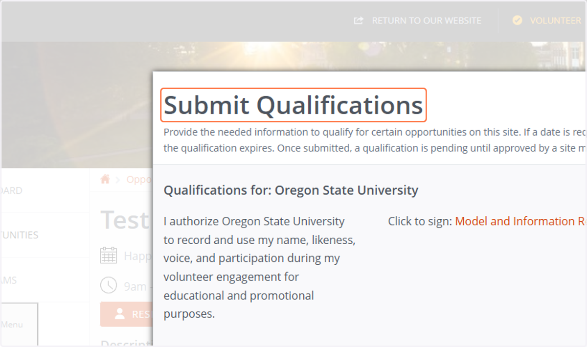 After clicking “Respond”, you will be asked to complete the following qualifications:
