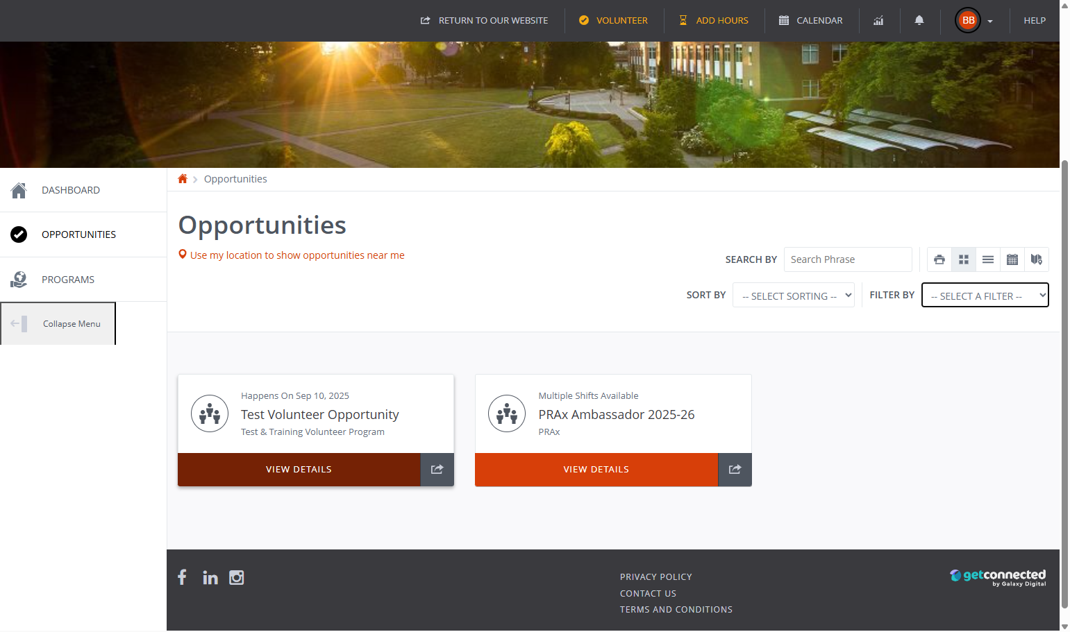 Once you find an opportunity that interests you, click its title to see more details and sign up.