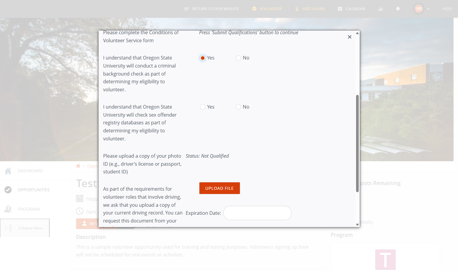 You may be prompted to upload an ID if you have not already done so during the signup process. If you have, no action is needed at this point. Your status will show as Not Qualified, Pending, or Qualified, depending on the review stage.