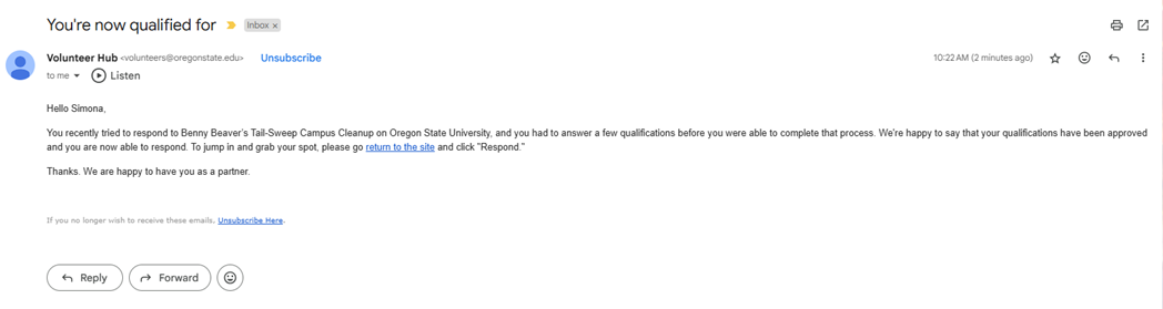 Watch for Qualification Approval Emails