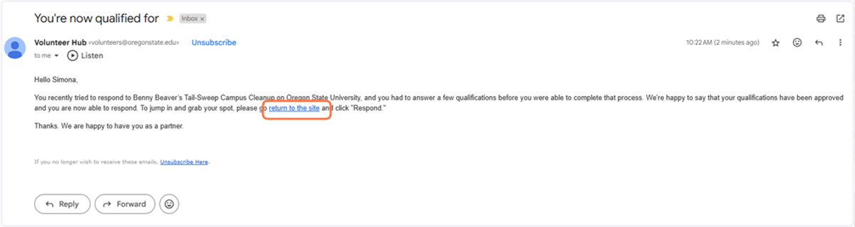 Watch for Qualification Approval Emails