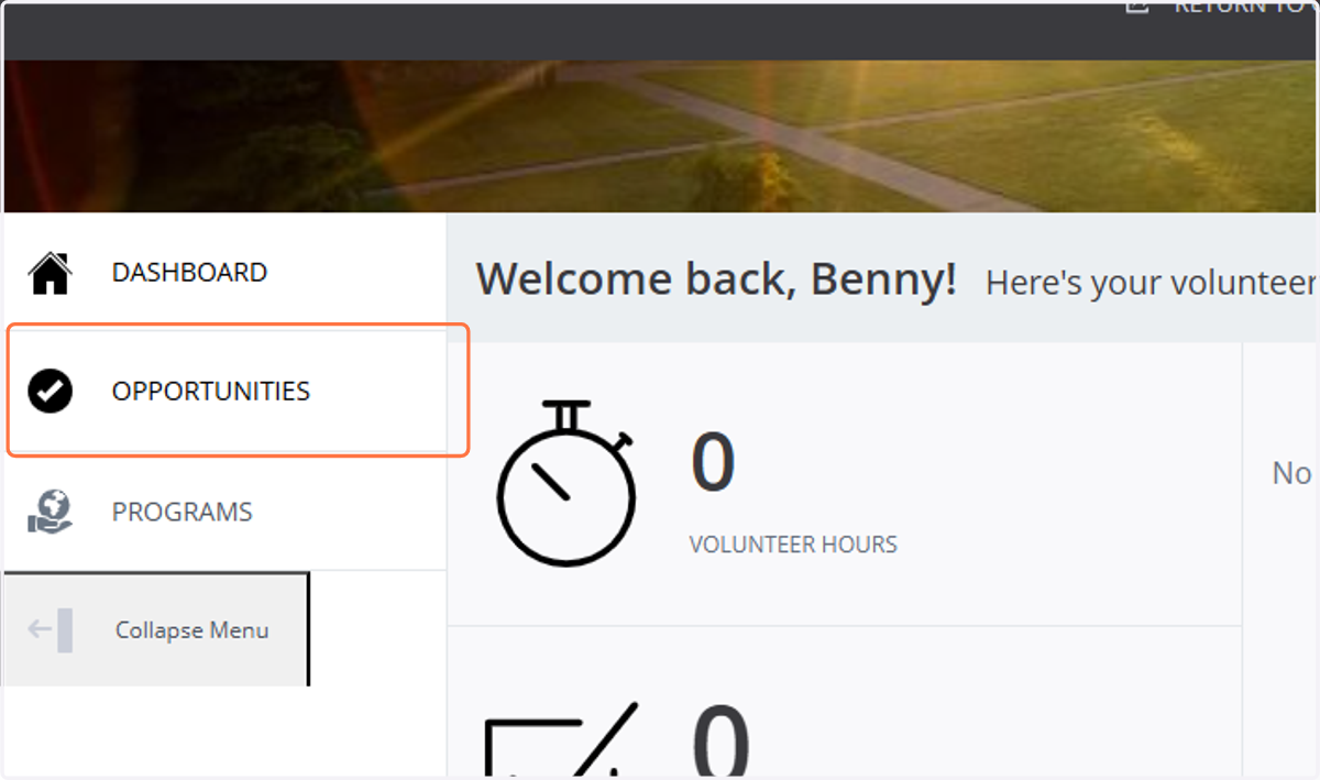 2. Click “Opportunities” in the left-hand menu