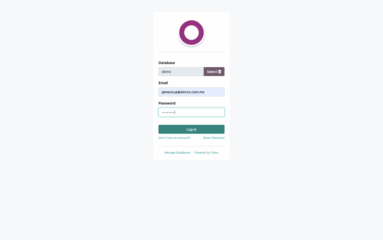 Click en Log in